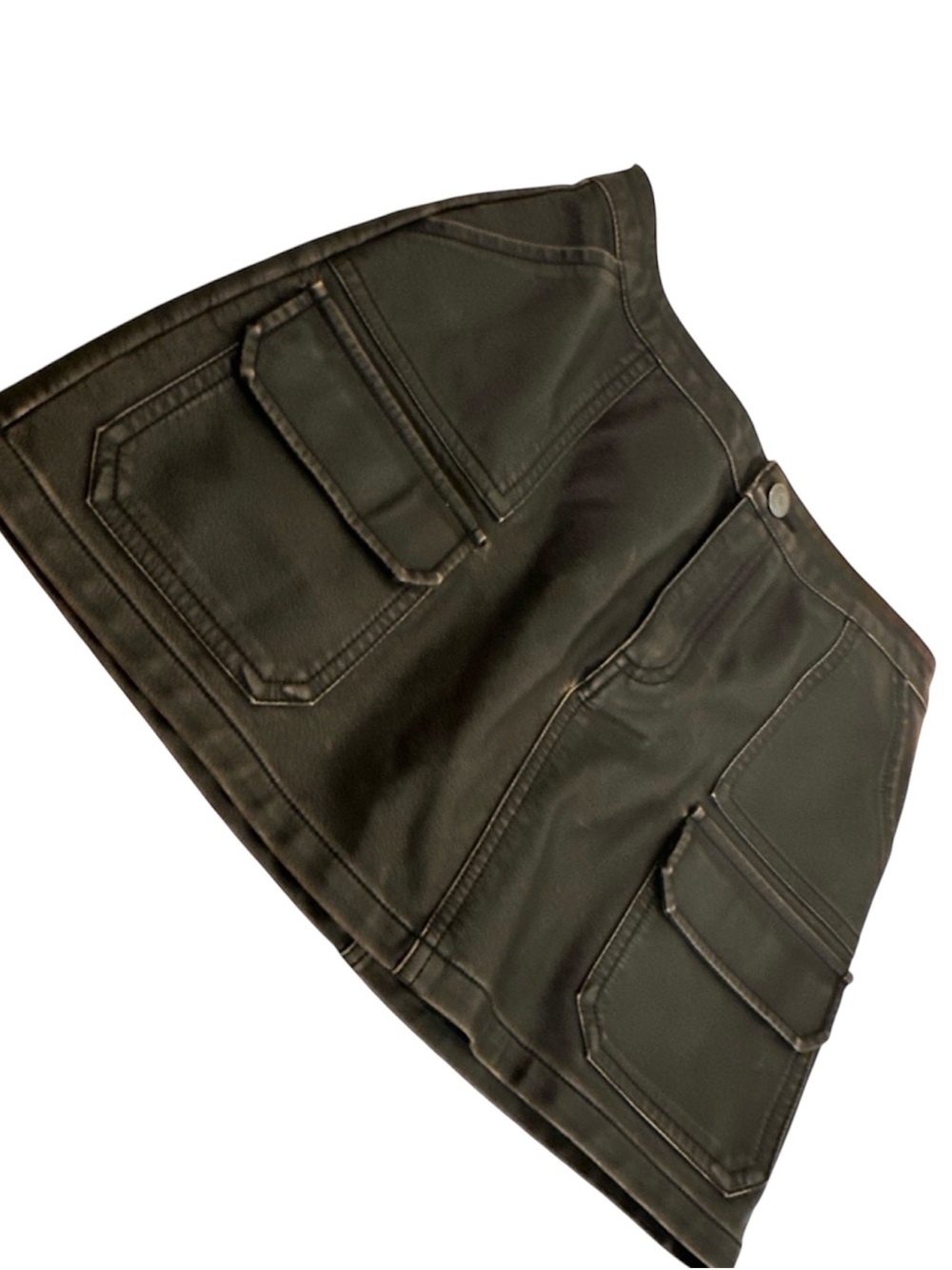 Ci Sono Brown Mini Skirt with Front Patch Pockets